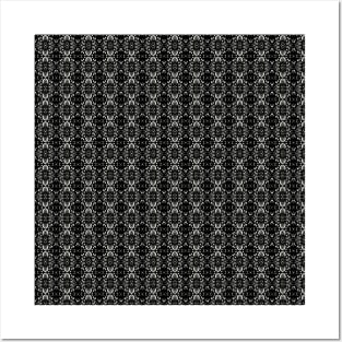 Black and white damask Posters and Art